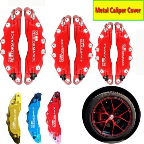 Metal Brake Caliper Cover With White DS Performance Sticker Logo Car Styling Decoration For Citroen Front Rear Free Shipping