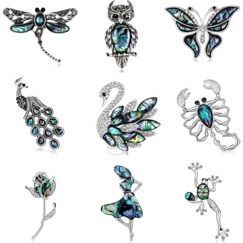 Cute Swan Shell Rose Brooches For Women Lapel Badges for Clothes Jewelry Collar Pins Gifts Accessories for Friends