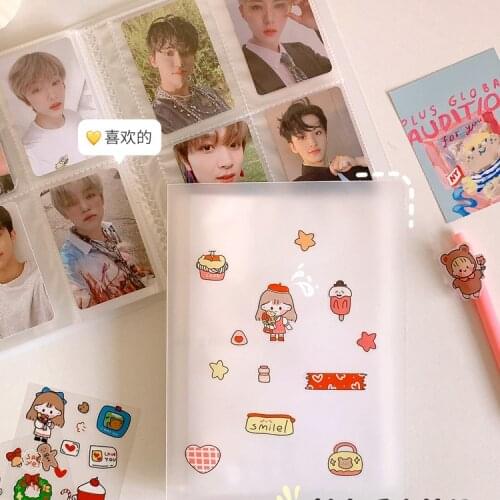 Cute Transparent 3/4/5/6/7inch Album Collection Notebook Loose-leaf Photo Postcard Album Storage Organizer School Stationery