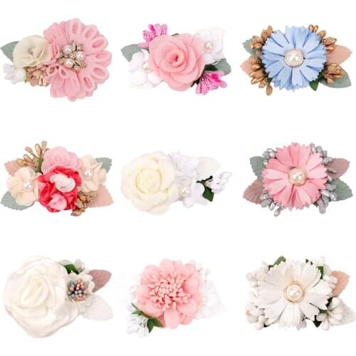 Fashion Korean Girls Elegance Hair Clips Big Cloth Flowers Hair Pin Flower Corsage Brooch Pin Wedding Party Hair Accessories
