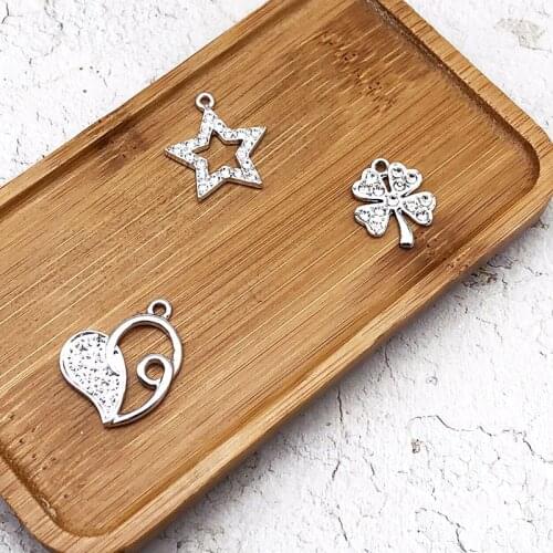 Fashion Charm Gift Rhinestone Pentagram Alloy Pendant Earring Necklace Jewelry Accessories DIY Electroplating Does Not Fade