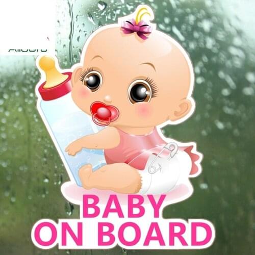 Aliauto Cartoon Car Sticker Lovely Baby on Board Decor Cover Scratches Vinyl Decal for VAN RV SUV Car Sticker Occlusion Scratch