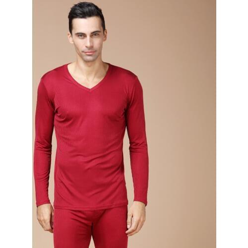 100% pure Silk High-grade Mens Silk Warming Underwear, Double Knit Underwear Sets