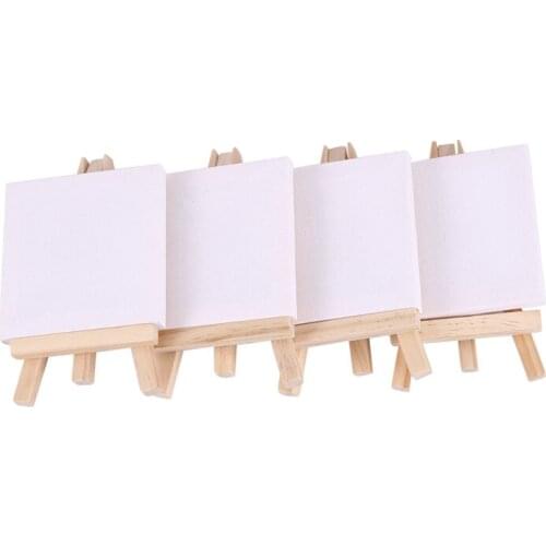 24Set Artists 5 Inch Mini Easel +3 Inch X3 Inch Mini Canvas Set Painting Craft DIY Drawing Small Table Easel Gift