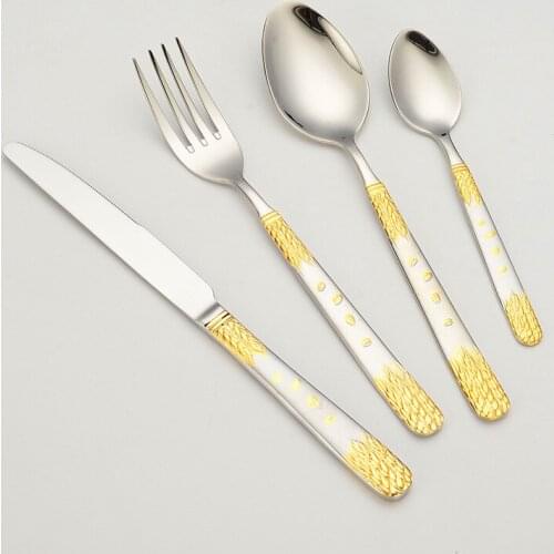 Western Wedding Dinnerware Set Stainless Steel of Cutlery Set Dinner Knives Spoon Forks Kitchen Dinnerware Complete Home Cutlery