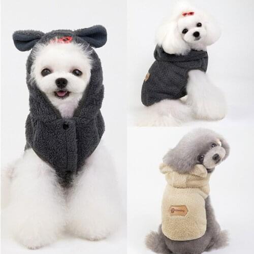 Dog Clothes Patchwork Pet Clothing for Dogs Super Small Cute Brushed Cartoon Print Fashion Puppy Thick Autumn Winter Ropa Perro