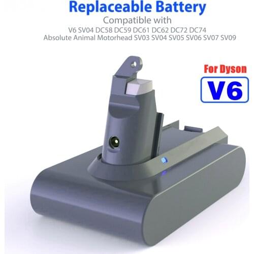 Genuine 21.6V 6.0/8.0/9.0Ah Li-ion Battery for Dyson V6 DC58 DC59 DC61 DC62 DC74 SV09 SV07 SV03 965874-02 Vacuum Cleaner Battery
