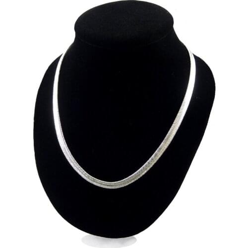 6mm Flat Snake Chain Necklace 16" 18" 20" 22" 24inch 925 Sterling Silver Necklace For Women Men Unisex Jewelry Wholesale