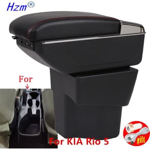 For KIA Rio 5 Armrest Rio 2015 2016 2017 2018 2019 parts dedicated Car Armrest box Storage box car accessories Interior USB