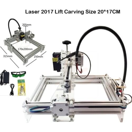 Disassembled Blue Violet 2017 mini Laser Engraving Machine laser height adjustable Carving Size 20*17CM 500mw 2500mw 5500mw 10W