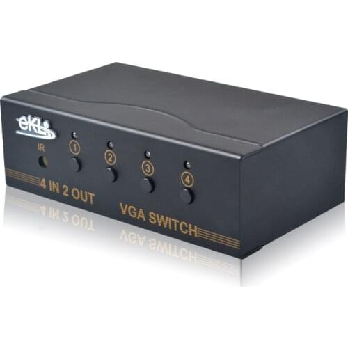 VGA Splitter Switch 4x Input 2x Output with IR Controller 4 Way Switcher Resolution 1920x1440