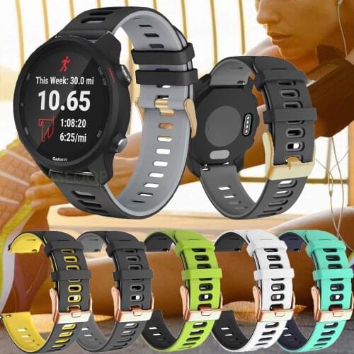 ASEOOP Smart Watch Band For Garmin Forerunner 645 158 745 Silicone Bracelet Strap For Vivoactive 3 4/HR/Move 3/Venu Wristband