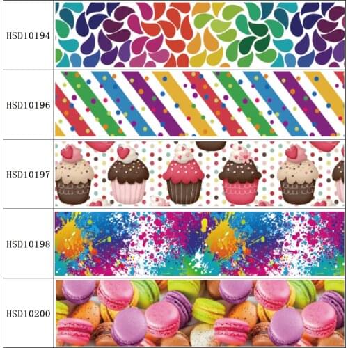 22MM 25MM 38MM 50MM 75mm Printed Pattern on Grosgrain Ribbon for diy ribbon