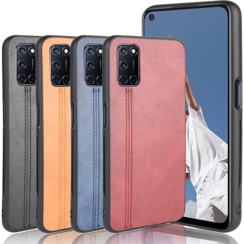 Calfskin PU Leather Cover For Oppo A92 A72 A52 A92s A91 F15 A5 A8 A9 A31 2020 A12 A12e A7 AX7 A3s A5s AX5 AX5s Protective Case