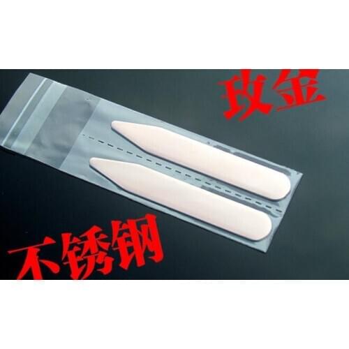 Rose Gold Stainless Steel Lettering Collar Stays Shirt Bone Stiffeners Inserts Collar Sticks Stiffs Men Business Gift 100Pair