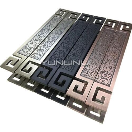 Door Handle Chinese Retro Style Door Handle Bronze Black Color Hotel Building Stainless Steel Door Glass Door Wooden