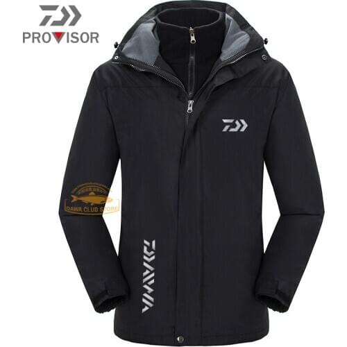 DAIWA Fishing Clothes Mens Waterproof Two-piece Suit Outdoor New Winter Warm Jacket Hiking Windproof Fishing Clothes