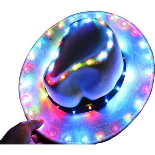 Glow LED Hat Party Luminous Cap Neon LED Light Costume Party Fluorescent DJ BAR Dance Performances Carnival Party Props