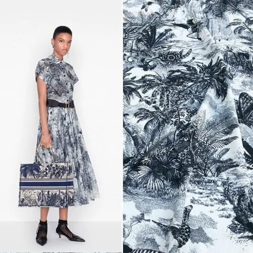 145cm wide 18 syles brand plant printed natural cotton yarn poplin fashion womens clothing printed fabric cloth for dress meter