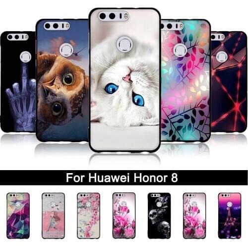 TPU Case For Huawei Honor 8 FRD-L19 FRD-L14 Case Print TPU Phone Cover for Huawei Honor8 Cover Soft Silicone Back Fundas Shells