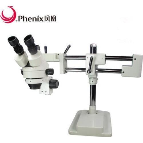Phenix Microscop 7X-45X Stereo Zoom Trinocular Microscope +LED Ring Light for Mobile Phone Repair PCB Industrial Free Shipping