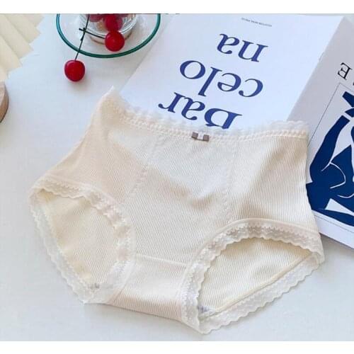 High-waist Panties Girls' Underwear Lace Belly-up Hips Breathable Womens Panties Ladies Briefs трусы женские