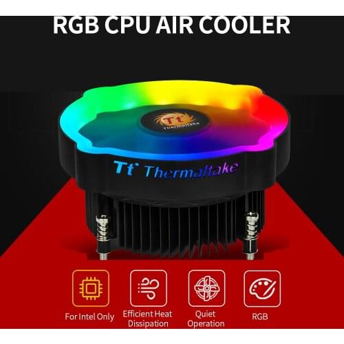 Thermaltake RGB CPU Air Cooler Quite Operation/Push Configuration/Aluminium Fin/Hydraulic Bearing/for Intel CPU Static RGB Color