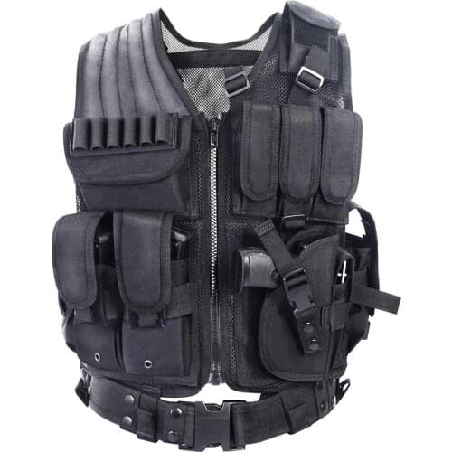 Safety Actical Vest Tactical Vest Outdoor Ultra-Light Breathable Combat Training Vest Adjustable for Man Woman Adults