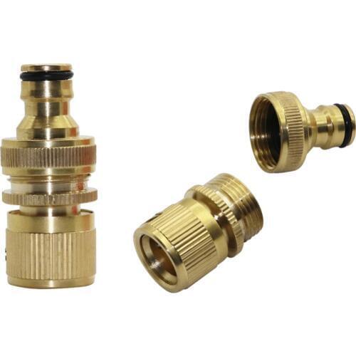Brass 3/4" Female thread Quick Connectors and 3/4" male thread Quick Connectors kit Car Washing Pipe Fittings 1 set