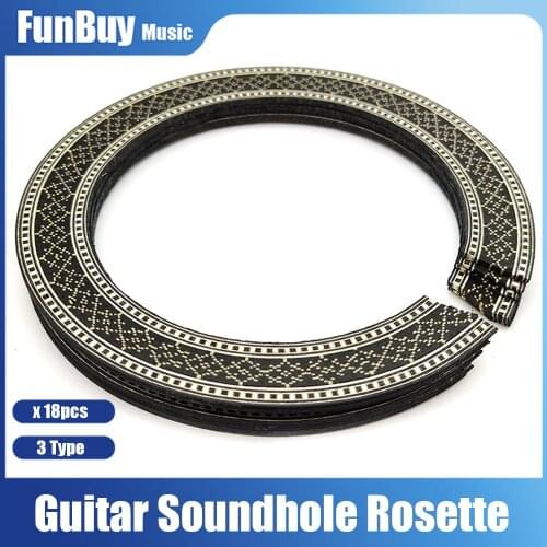 18pcs Wood Classical Guitar Soundhole Rosette Inlay Guitar Sound Hole Decoration Guitar Accessories