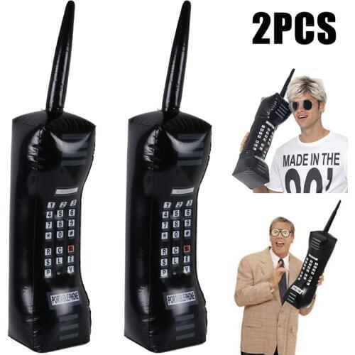 2PCS Inflatable Mobile Phone 80s 90s Party Decorations Supplies Retro Cell Dress Accessory Phone Booth Props Kds Inflated Toy