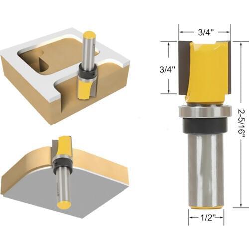 3/4" W X 7/16" H 1/4" Shank Flush Trim Hinge Mortise Template Router Mills Bit