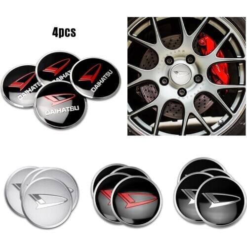 4PCS 56mm/60mm Daihatsu Logo Car Emblem Wheel Center Hub Cap Decal Rim Cover Refit Badge Decor Sticker Car Styling Accessories
