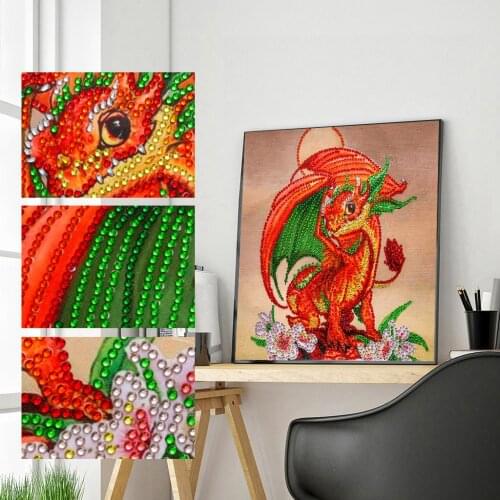 Special Shaped Drill Rhinestone 5D DIY Diamond Painting Flower "Dragon " Embroidery Cross Stitch Home Wall Decoration Gift
