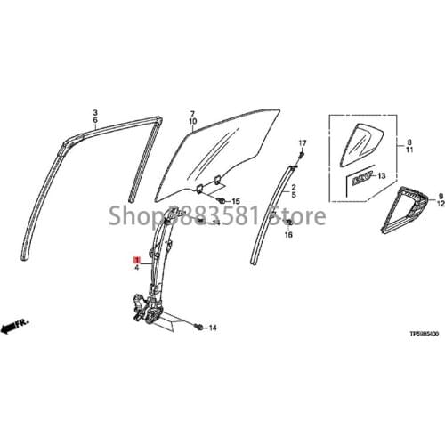 Car Glass elevator Front door electric lifter hon dac rvWindow lift Glass door upper and lower fixing bracket