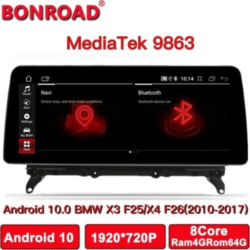 Bonroad 2 Din Android Car Video Audio Player Autoradio Stereo Receiver For BMW X3 F25 X4 F26 Mirrorlink GPS Bluetooth Carplay HD