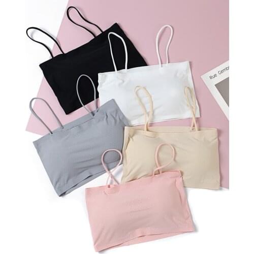 Ice Silk Seamless Women Tube Top Invisible Bra Strapless Underwear Female Bralette Push Up Crop Top Sexy Lingerie Women Crop Top