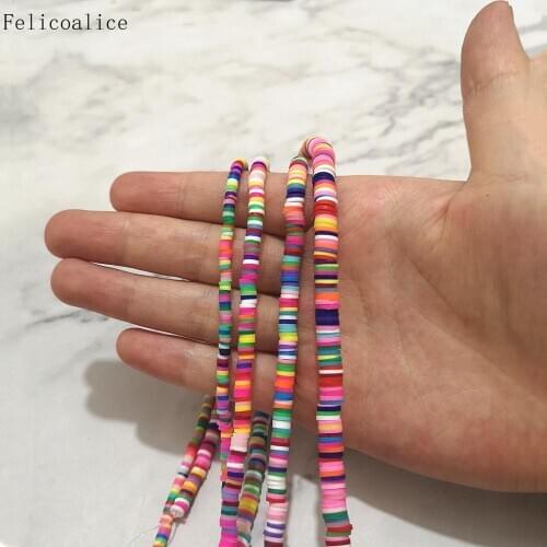 Length 40cm 3/4/5/6/8mm Mixed Color Polymer Clay Chip Disk Loose Spacer Beads for Handmade Craft Sewing Cloth Fashion Jewelry