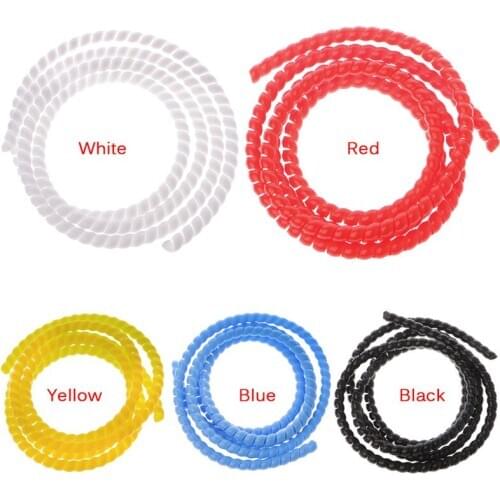 1m 10mm/14mm Colorful Cable Casing Cable Sleeves Winding Pipe Spiral Wire Organizer Wrap Tube Flame Retardant Cable Sleeve