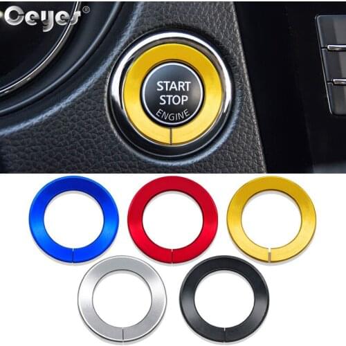 Ceyes Car Start Stop Button Decoration Ignition Ring Accessories Styling Fit For Infiniti Q50 Q60 QX60 For Nissan Engine Sticker