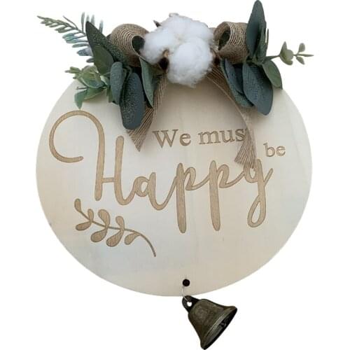 Welcome Sign Wreath Decor Front Wall Hanging Wooden Listing Number Wood For Spring/summer Wreaths Farmhouse Country-style Door