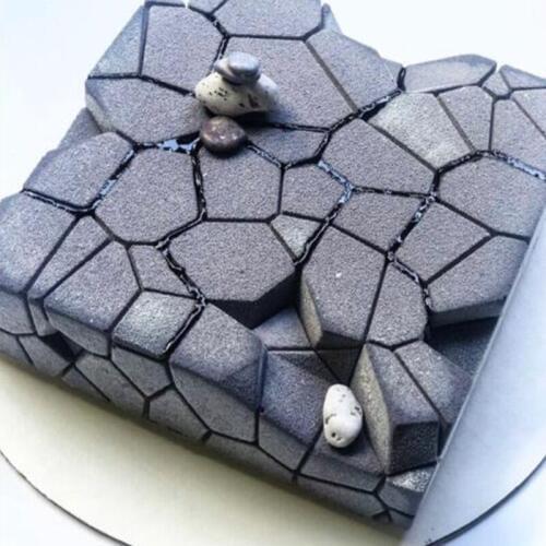 Geometric Texture Mousse Cake Silicone Molds Cake Decorating 3d Tray Baking DIY Decoration Baking Tools