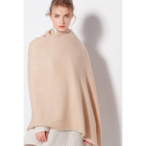Cashmere wool blend two-tone striped twill knit womne fashion scarf shawl pashmina 110x180cm