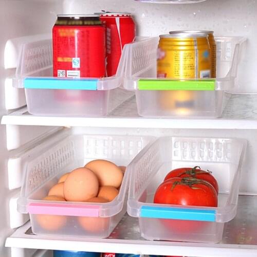 Refrigerator Organize Basket Food Storage Box Hollow Out Drawer Organizer Transparent Fridge Storage Bin Space Saver Containers