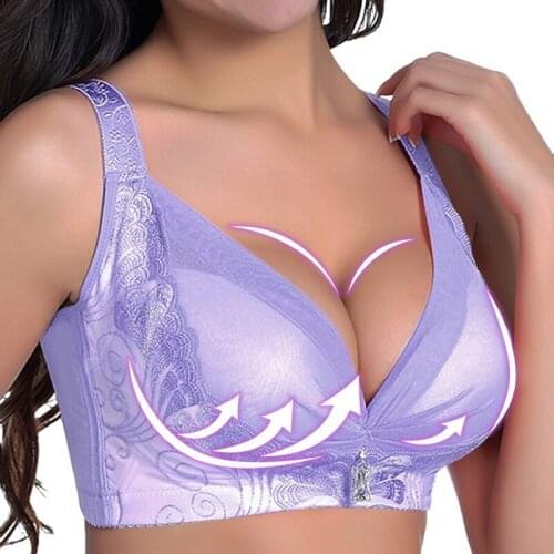 Lace Bras Ultra-Thin Women Perspective Bralette Deep V Bra Sexy Lingerie BH Tops Plus Size C D E F Cup biustonosz sujetador
