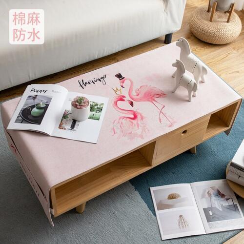 Fashion Home American style cotton and linen Rectangle Thicken waterproof Flamingo tablecloth Table flag Tea table cover