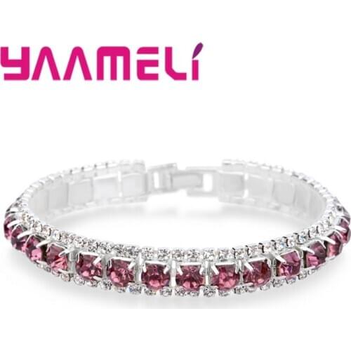 Fancy Bracelet For Girls 925 Sterling Silver Bangle Jewelry Full Clear Zircons Women Wedding Banquet Wrist Accessory
