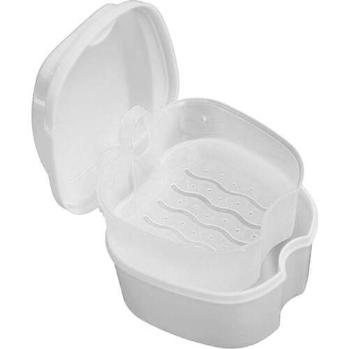 Durable and convenient Denture Bath Box Case Dental False Teeth Storage Box with Hanging Net Container