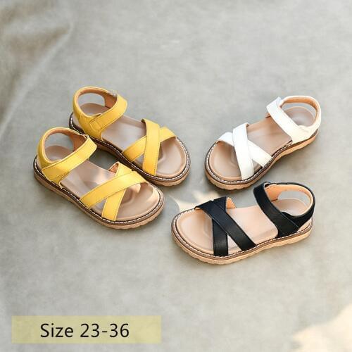 Real leather Girls Roman Sandals Foot arch sole Baby boys garden shoes Summer kids Princess shoes Childrens sandals