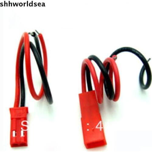 Shhworldsea 100pairs 100mm JST 2 pin connector plug lead wire For RC battery discharge Board line Male & Female